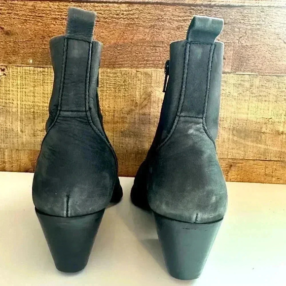 Splendid Crawford Grey Nubuck Leather Ankle Bootie Boot - Picture 5 of 9